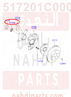 517201C000,BEARING-FRONT WHEEL HUB,بيرنق هوب