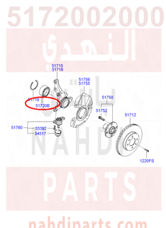 5172002000,BEARING-FRONT WHEEL HUB,بيرنق هوب