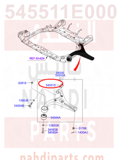 545511E000,BUSH-FR LWR ARM"A",جلدة مقص