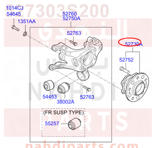 527303S200,HUB & BEARING ASSY-RR,فلنجة كفر