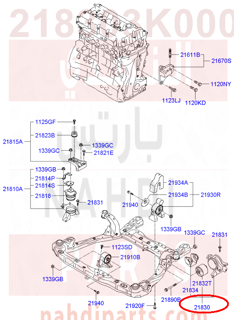 218303K000,BRACKET ASSY-TRANSMISSION MTG,21830-3K100 كرسي قير
