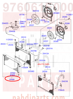 976061E000,CONDENSER ASSY-COOLER,رديتر مكيف