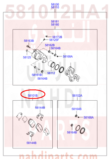 581012HA10,PAD KIT-FRONT DISC BRAKE,قماش امامي