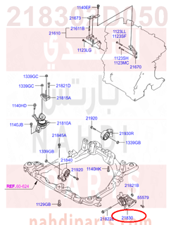 218302D050,BRACKET ASSY-TRANSMISSION MTG,كرسي قير توماتيك