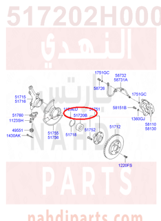 517202H000,BEARING-FRONT WHEEL HUB,بيرنق هوب