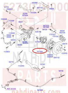 527302H000,HUB & BEARING ASSY-RR,52730-2H100 فلنجة كفر