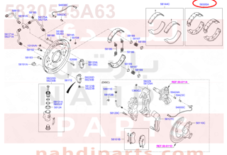 5830545A63,SHOE & LINING KIT-BRAKE,45A30 قماش