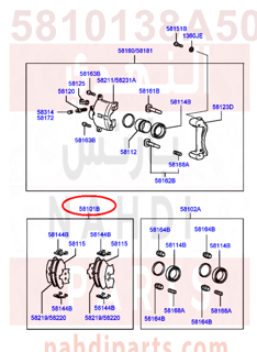 5810138A50,PAD KIT-FRONT DISC BRAKE,قماش امامي سوناتا 2004