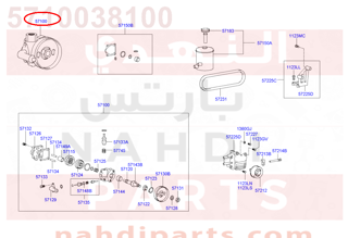 5710038100,PUMP ASSY-POWER STEERING OIL,طرمبة دركسون