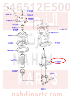 546512E500,STRUT ASSY-FR,LH,مساعد امامي يسار