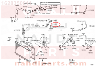 1628350011,HOSE, WATER BY-PASS,خرطوم المبرد  الرديتر 