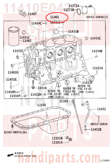 11410E0423,BLOCK SUB-ASSY, CYLINDER,جرم نصف مكينة 