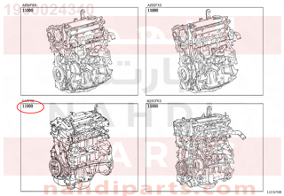 1900024340,ENGINE ASSY, PARTIAL,مكينة كامل 
