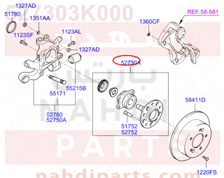 527303K000,HUB & BEARING ASSY-RR,فلنجة كفر