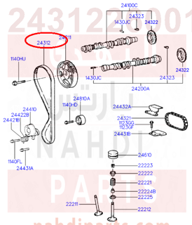 2431226001,BELT-VALVE TIMING,جنزير مكينه النترا 1.6