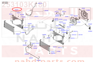 253103K180,RADIATOR ASSY,رديتر ماء