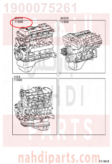 1900075261,ENGINE ASSY, PARTIAL,مكينة كامل 