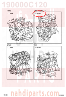 190000C120,ENGINE ASSY, PARTIAL,مكينة كامل 