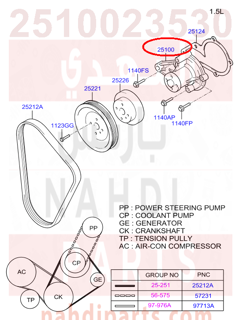 2510023530,PUMP ASSY-COOLANT,طرمبة ماء