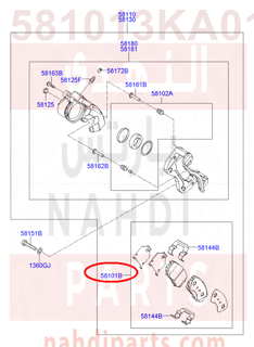 581013KA01,PAD KIT-FRONT DISC BRAKE,فحمات فرامل امامية