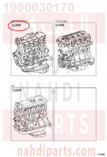 1900030170,ENGINE ASSY, PARTIAL,مكينة كامل 