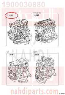 1900030880,ENGINE ASSY, PARTIAL,مكينة كامل 