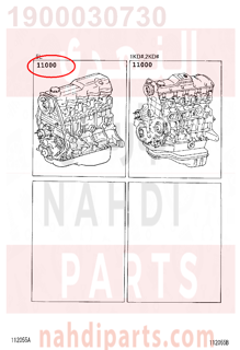 1900030730,ENGINE ASSY, PARTIAL,مكينة كامل 
