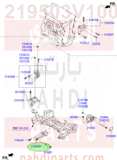 219503V100,BRACKET ASSY-ROLL ROD,3S000--3V200 كرسي مكينة