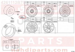 4261112B70,WHEEL, DISC (FOR SPARE),جنط