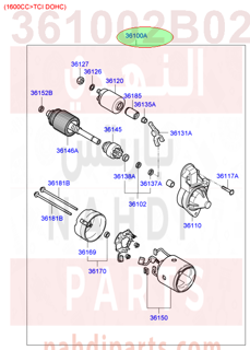 361002B020,STARTER ASSY,سلف