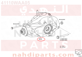 41110WAA05,CARRIER ASSY, DIFFERENTIAL, REAR,كرونا  بنيون 