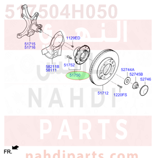 517504H050,HUB ASSY-FR WHEEL,N/A