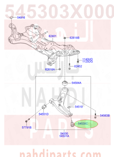 545303X000,BALL JOINT ASSY-LWR ARM,ركبة مقص