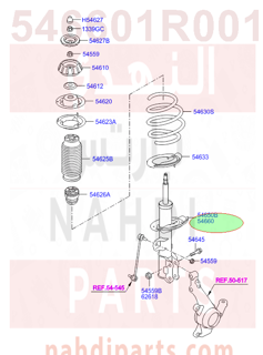 546601R001,STRUT ASSY-FR,RH,مساعد امامي يمين