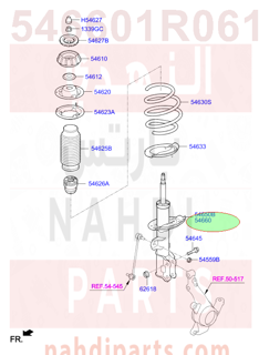 546601R061,STRUT ASSY-FR,RH,مساعد امامي يمين
