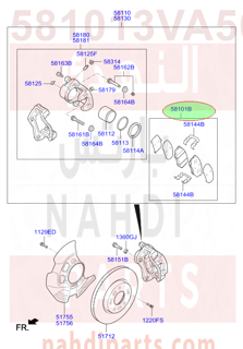581013VA50,PAD KIT-FRONT DISC BRAKE,قماش امامي