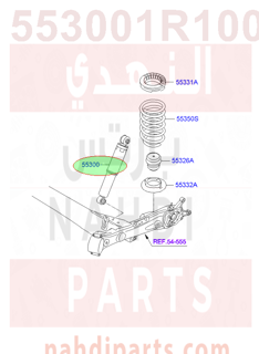 553001R100,SHOCK ABSORBER ASSY-REAR,مساعد خلفي