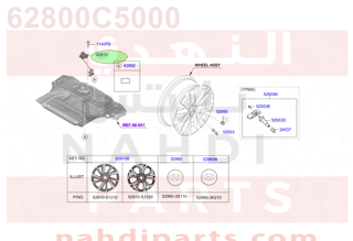 62800C5000,CARRIER ASSY-SPARE WHEEL,ونش اسبير 