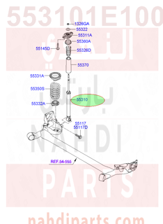 553101E100,SHOCK ABSORBER ASSY-REAR,مساعد خلفي