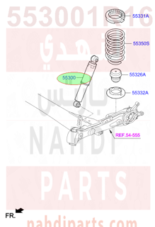 553001R160,SHOCK ABSORBER ASSY-REAR,مساعد خلفي