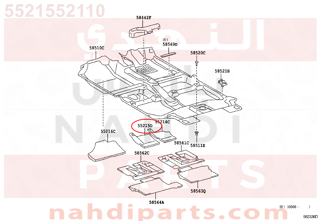 5521552110,PAD, DASH PANEL INSULATOR, NO.3,لباد 