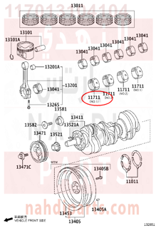 117013104104,BEARING, CRANKSHAFT,سبيكة مكينة 