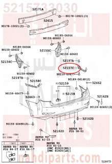 5215733030,SUPPORT, REAR BUMPER SIDE, NO.2 RH,دعامة 