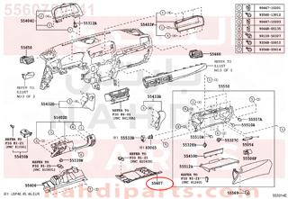 5560750141,COVER SUB-ASSY, INSTRUMENT PANEL UNDER, NO.2,غطاء 