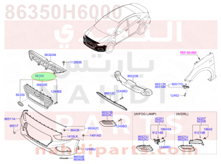 86350H6000,GRILLE ASSY-RADIATOR,شبك فوق