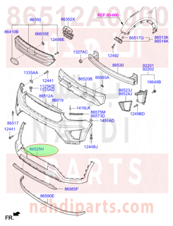 86512A0000,COVER-FR BUMPER,LWR,صدام تحت