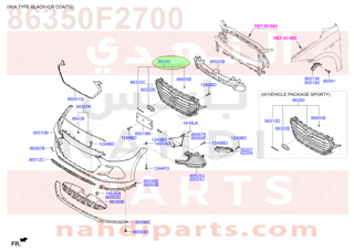 86350F2700,GRILLE ASSY-RADIATOR,شبك