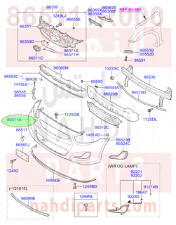 865111R000,COVER-FR BUMPER,1R010صدام امامي