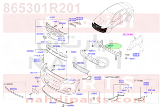 865301R201,RAIL ASSY-FR BUMPER,جسر صدام امامي
