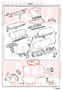 0411220060,GASKET KIT, ENGINE VALVE GRIND,نصف طقم وجيه 
